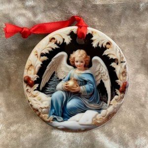 Ceramic Christmas Ornament - Angel #2